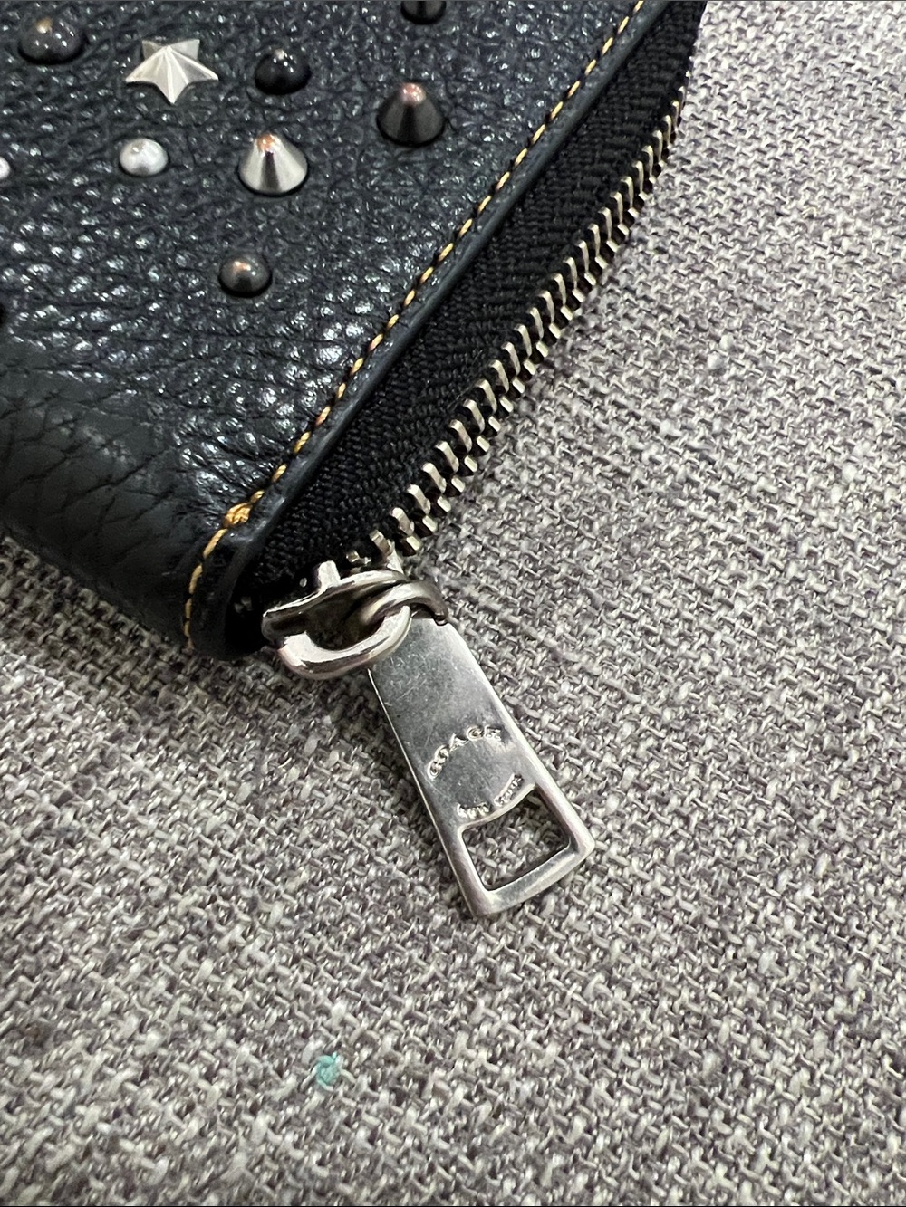 Coach Black Star & Stud Zip Wallet - Picture 13 of 14